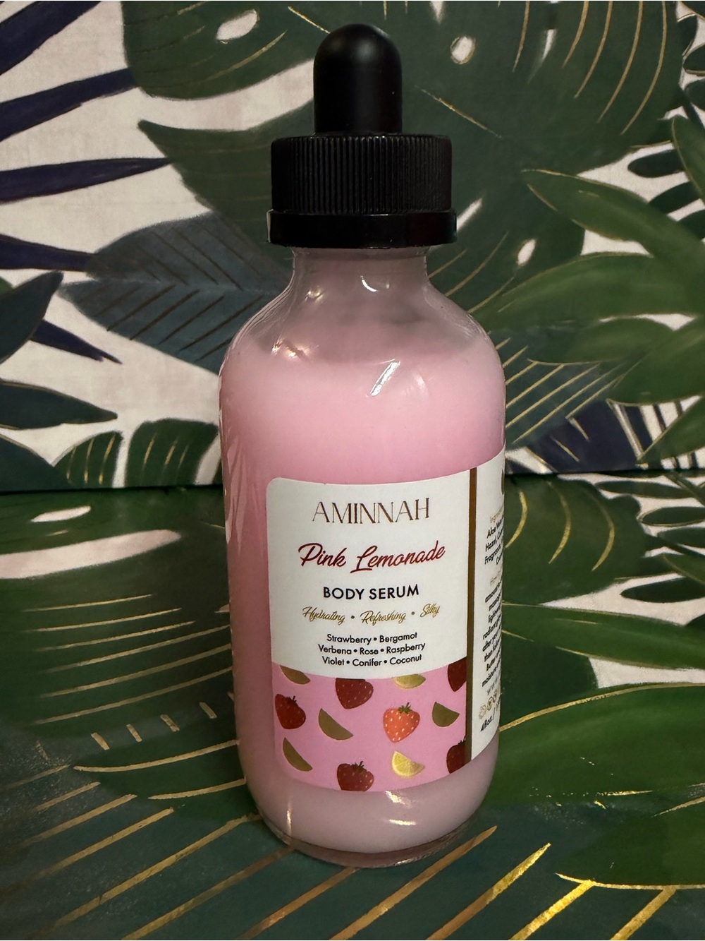 Aminnah Pink Lemonade Body Serum 4 oz Strawberry Raspberry Coconut
